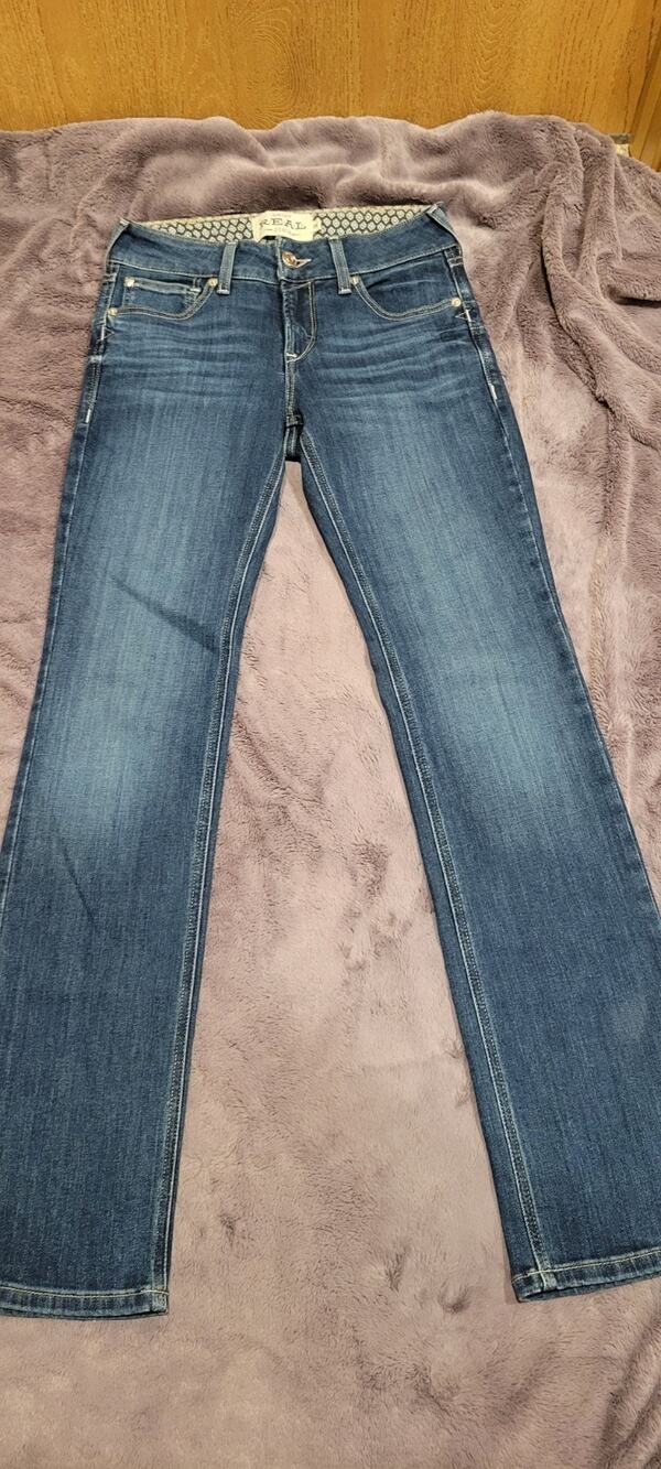 ARIAT REAL Abby Straight Jeans Womens 28R Western Workwear Cowgirl Country Rodeo